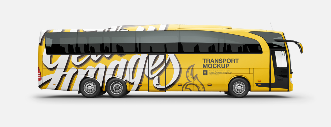 Transport PSD Mockups on Yellow Images