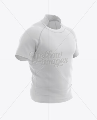 Soccer Polo T-Shirt Mockup - Front View in Apparel Mockups on Yellow