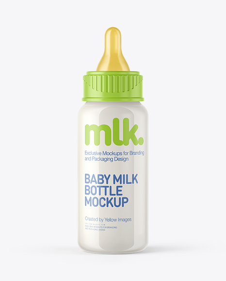 Baby Milk Bottle Mockup in Bottle Mockups on Yellow Images Object Mockups