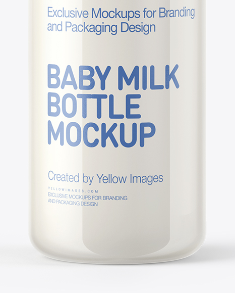 Baby Milk Bottle Mockup in Bottle Mockups on Yellow Images Object Mockups