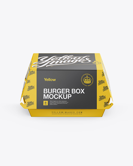 Download Paper Burger Box Mockup - Front View (High-Angle Shot) in ...