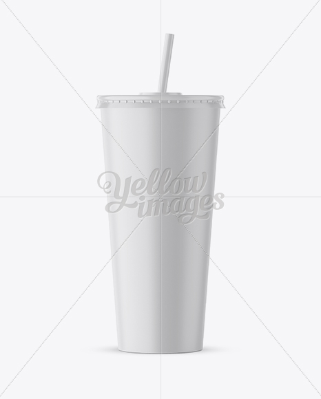 Paper Soda Cup Mockup in Cup & Bowl Mockups on Yellow Images Object Mockups