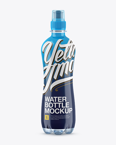 Download 500ml Blue PET Bottle With Sport Cap Mockup in Bottle ...