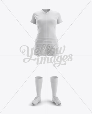 Download Full Soccer Kit Front View in Apparel Mockups on Yellow ...