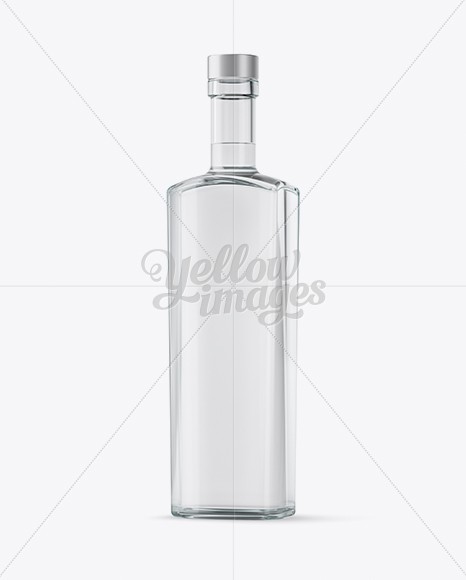Download 500ml Square Clear Glass Vodka Bottle Mockup - Half Side View in Bottle Mockups on Yellow Images ...