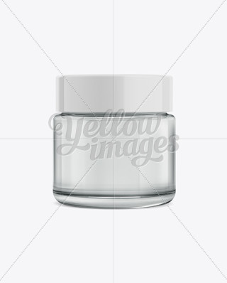 Download Frosted Glass Cosmetic Jar Mockup - Front View (High Angle Shot) in Jar Mockups on Yellow Images ...