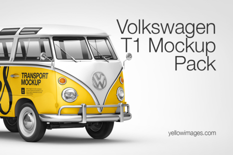 Mercedes Trailer Mockup Pack in Vehicle Mockups on Yellow Images
