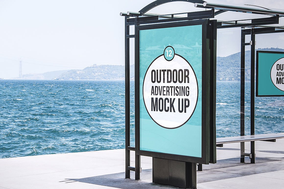 Download Outdoor Advertising Mock Up in Outdoor Advertising Mockups on Yellow Images Creative Store