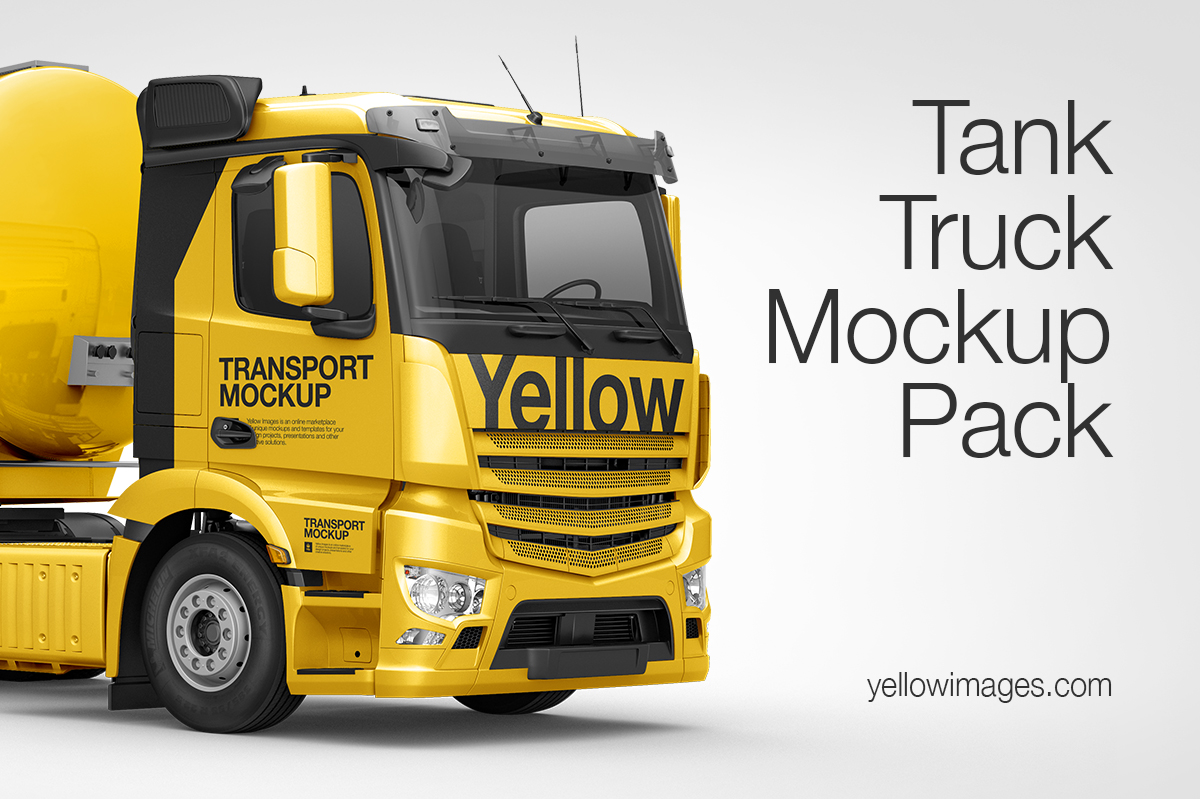 Download Tank Truck HQ Mockup Pack in Vehicle Mockups on Yellow ...