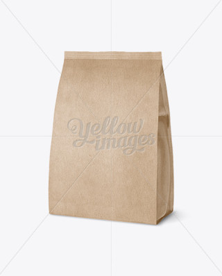 Download Kraft Paper Bag Mockup - Half Side View in Bag & Sack ...