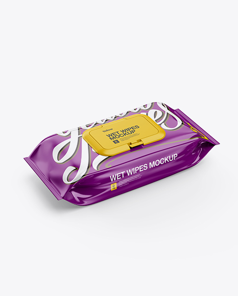 Download Wet Wipes Pack With Plastic Cap Mockup - Half Side View ...