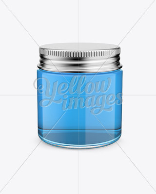 Frosted Glass Cosmetic Jar Mockup - Front View (High Angle Shot) in Jar