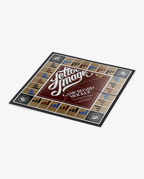 Download Carton Game Board Mockup - Half Side View (High-Angle Shot) in Object Mockups on Yellow Images ...