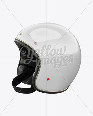 Vintage Motorcycle Helmet Mockup - Left Half Side View in Apparel