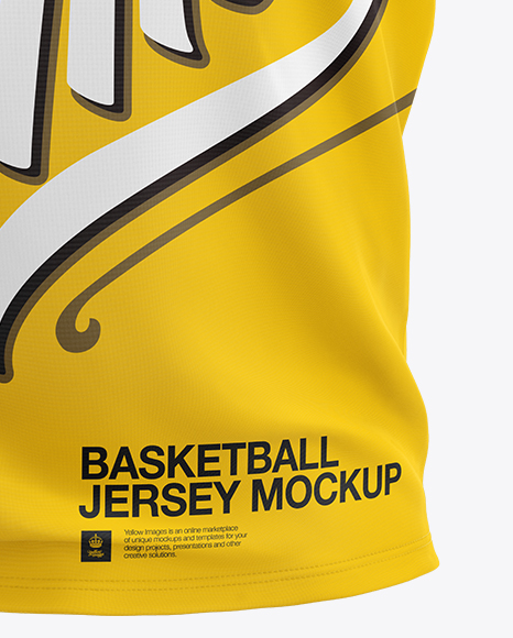 Download Basketball Jersey with V-Neck Mockup - Front View in Apparel Mockups on Yellow Images Object Mockups