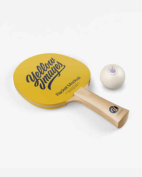 Download Matte Ping Pong Paddle W/ Ball - Half Side View (High ...