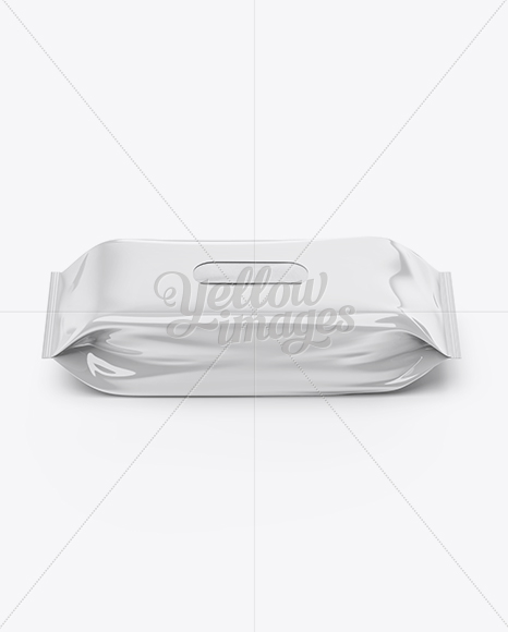 Download Wet Wipes Pack Mockup (High-Angle Shot) in Flow-Pack Mockups on Yellow Images Object Mockups