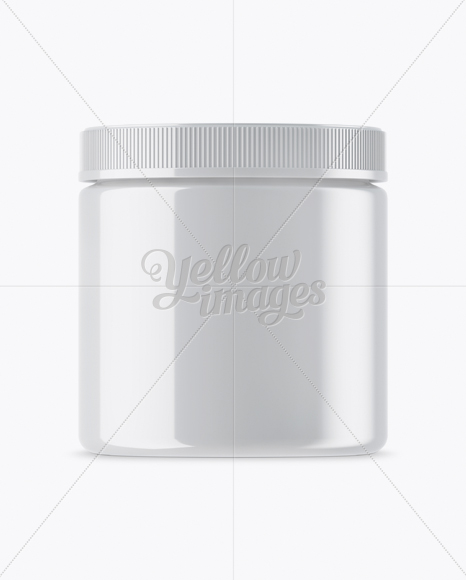 Download Glossy Plastic Protein Jar Mockup in Jar Mockups on Yellow Images Object Mockups