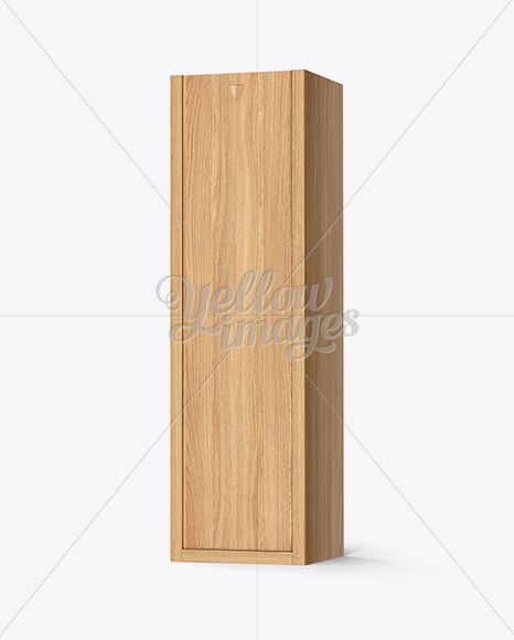 Download Wooden Wine Box Mockup - Half Side View in Box Mockups on Yellow Images Object Mockups