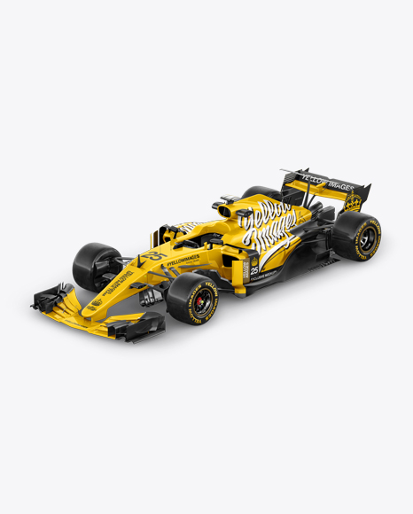 Download 2017 Formula 1 Car Mockup Half side view (High-Angle Shot) in Vehicle Mockups on Yellow Images ...