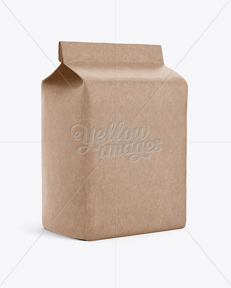Download Kraft Paper Flour Bag Mockup - Halfside View (Eye-Level ...