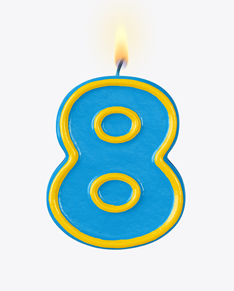 Download Number 8 Candle Mockup in Object Mockups on Yellow Images ...