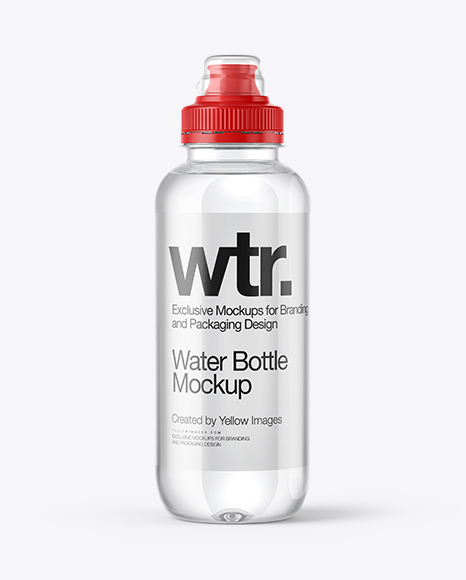 Download Clear Water Bottle with Sport Cap Mockup in Bottle Mockups ...