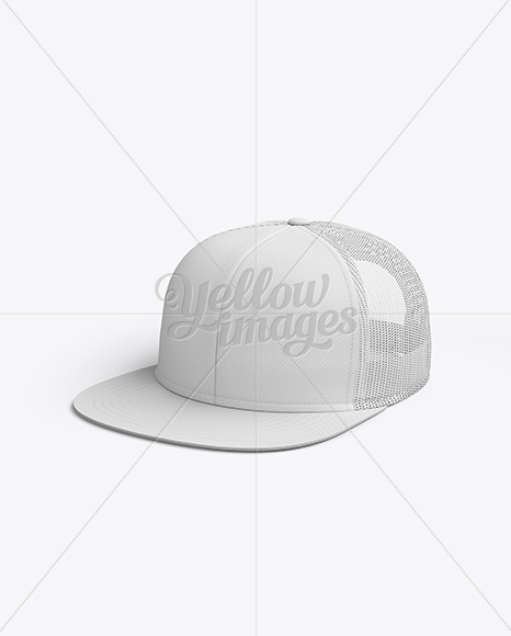 Download Snapback Trucker Cap mockup (Half Side View) in Apparel ...