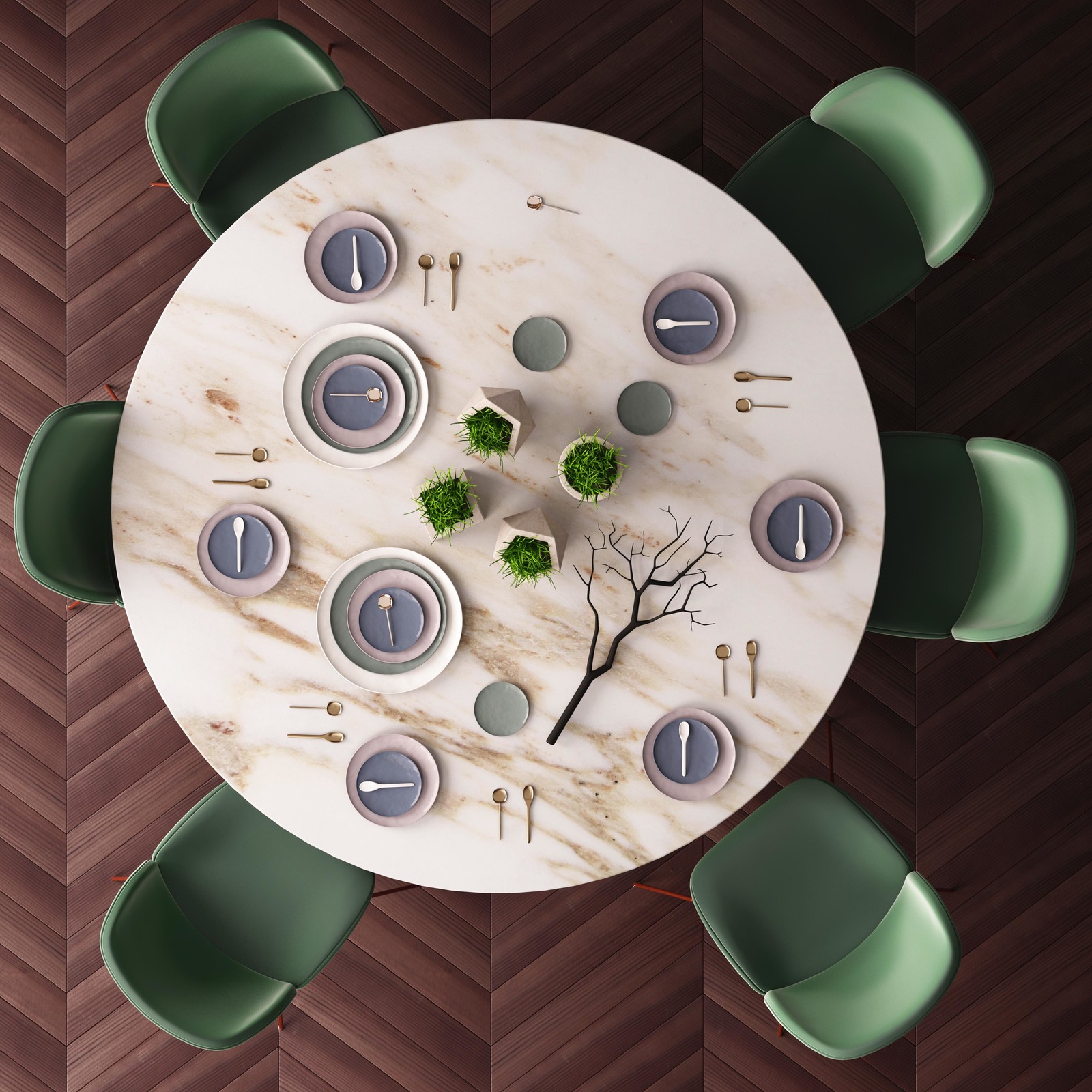Mockup of a dining table. Top view. in Indoor Advertising Mockups on