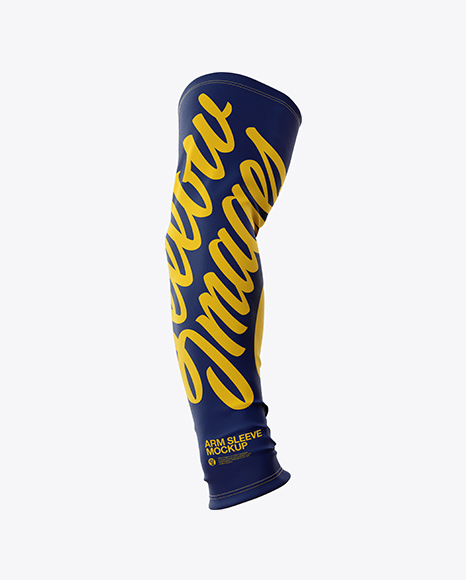 Arm Sleeve Mockup - Half Side View in Apparel Mockups on Yellow Images