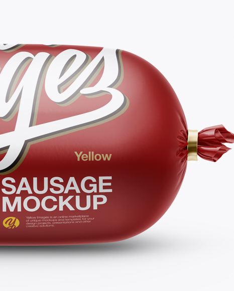 Download Sausage Chub Mockup in Packaging Mockups on Yellow Images Object Mockups