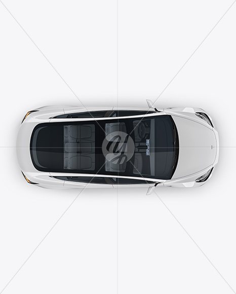 Download Tesla Model 3 Mockup - Top View in Vehicle Mockups on ...