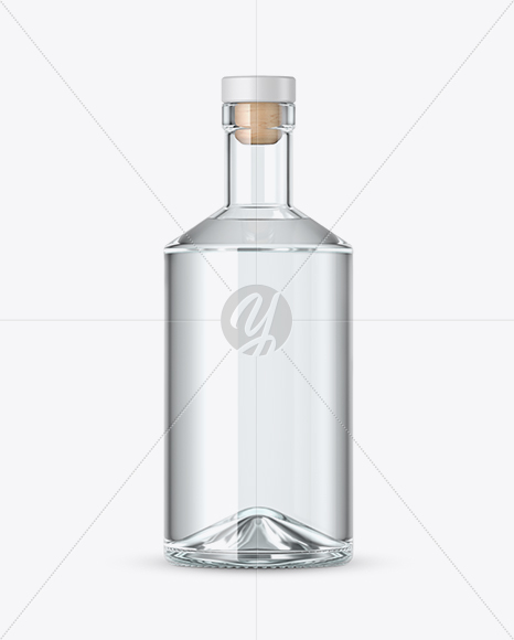 Download Clear Glass Gin Bottle Mockup in Bottle Mockups on Yellow ...