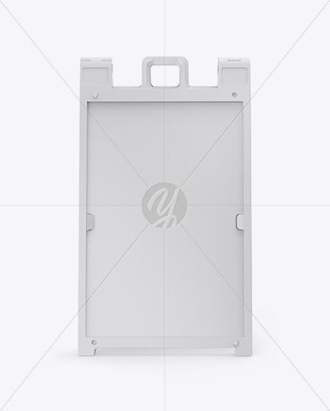 Plastic Sign A-Frame Mockup - Front View in Outdoor Advertising Mockups on Yellow Images Object ...