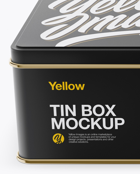 Download Matte Tin Box Mockup (High-Angle Shot) in Box Mockups on Yellow Images Object Mockups
