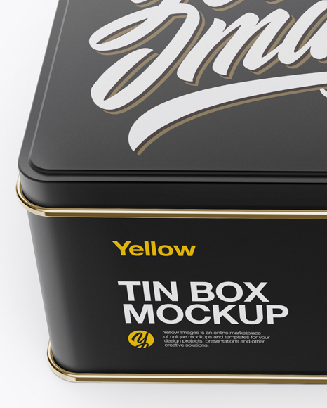 Download Matte Tin Box Mockup (High-Angle Shot) in Box Mockups on Yellow Images Object Mockups