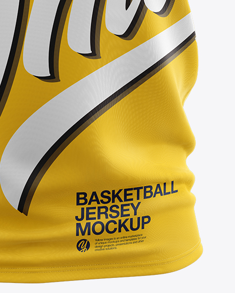 Basketball Jersey Mockup - Front View in Apparel Mockups on Yellow