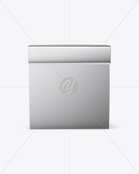 Download Metallic Square Box Mockup - Front View in Box Mockups on Yellow Images Object Mockups