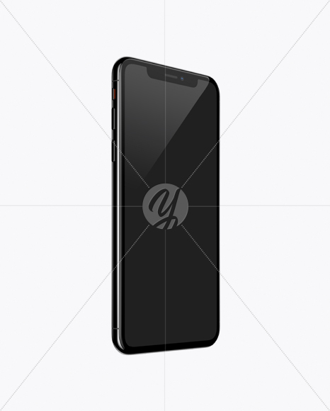 Download Apple iPhone X Jet black Mockup - Half Side View in Device ...