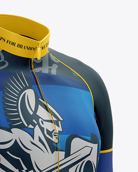 Men’s Cycling Jersey mockup (Right Half Side View) in Apparel Mockups