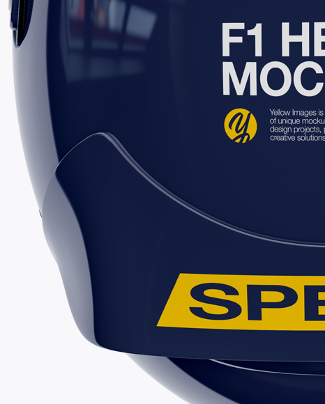 F1 Helmet Mockup - Top View in Apparel Mockups on Yellow Images Object