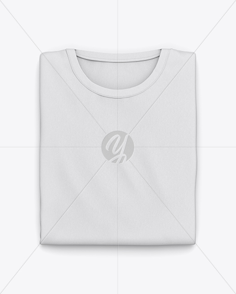 Download Folded T-Shirt Mockup - Top View in Apparel Mockups on Yellow Images Object Mockups