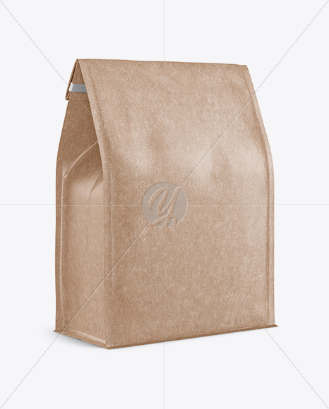 Download Kraft Paper Coffee Bag w/ a Tin-Tie Mockup - Halfside View in Pouch Mockups on Yellow Images ...