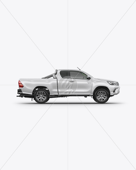 Download Toyota Hilux Mockup - Side View in Vehicle Mockups on Yellow Images Object Mockups
