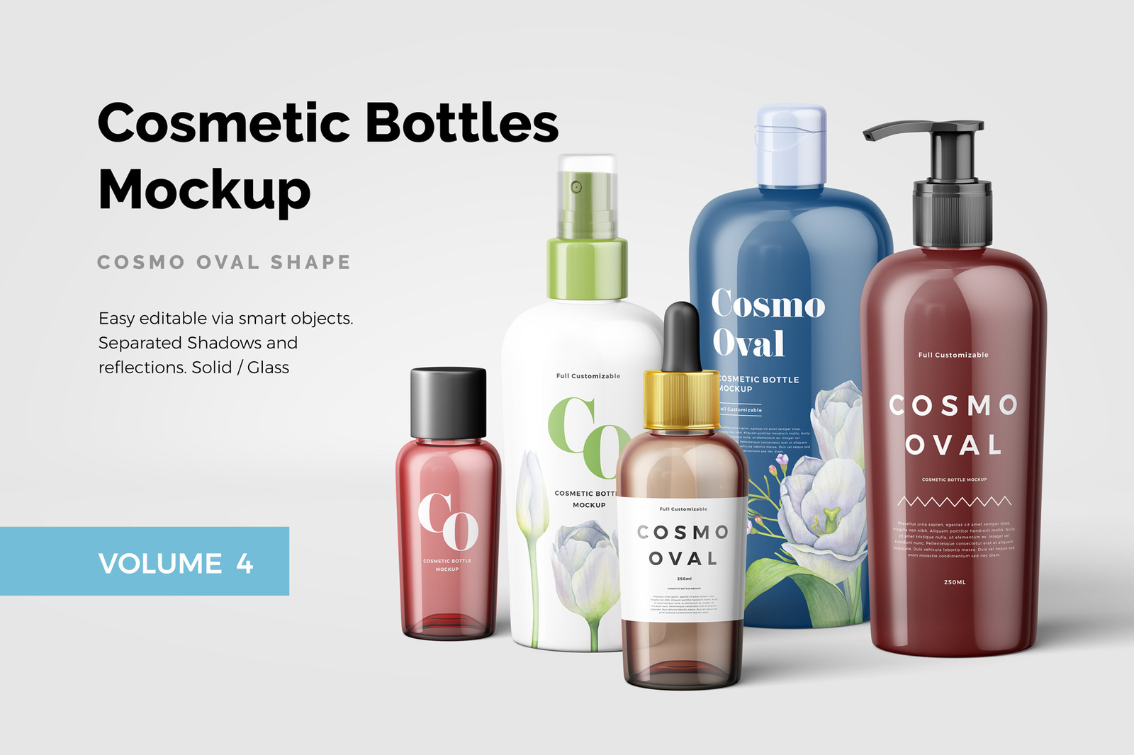 Download Cosmetic Bottles Mockup Vol.4 in Packaging Mockups on ...