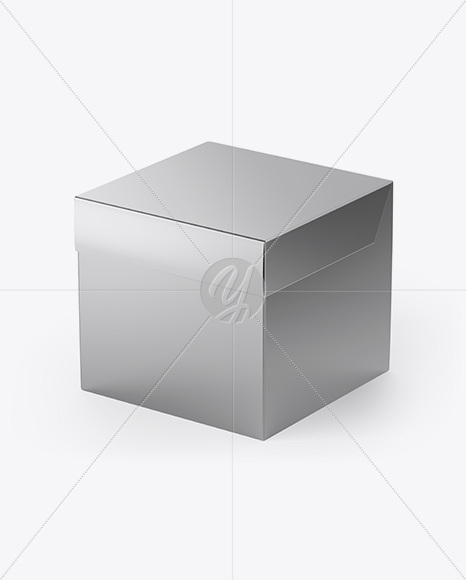 Download Metallic Square Box Mockup - Half Side View (High-Angle Shot) in Box Mockups on Yellow Images ...