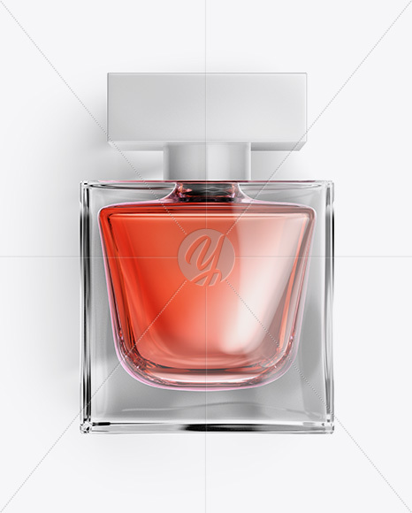 Perfume Bottle Mockup - Top View in Bottle Mockups on Yellow Images
