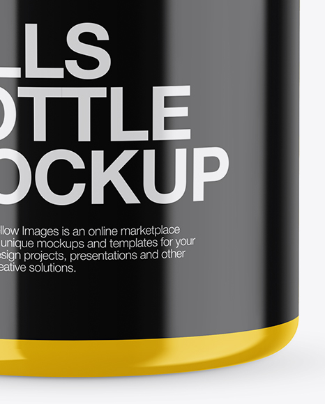Download Glossy Pills Bottle With Shrink Sleeve Mockup in Bottle Mockups on Yellow Images Object Mockups