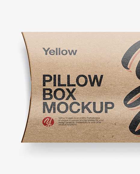 Download Kraft Pillow Box Mockup - Top View in Box Mockups on ...