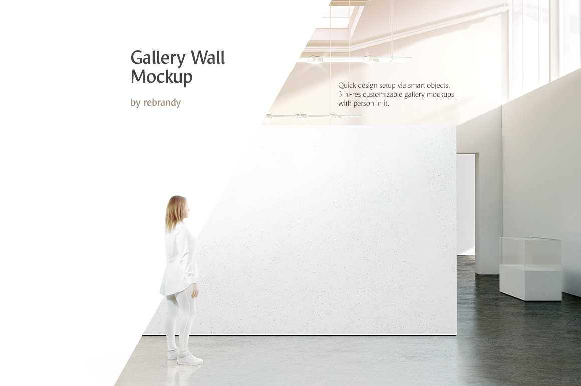 Gallery Wall Mockup in Indoor Advertising Mockups on Yellow Images